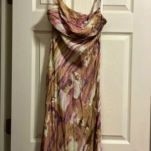 Selfie Leslie Multi color pink purple cream maxi dress new with tags size L